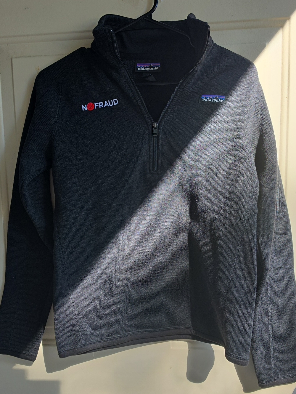 Patagonia Men's Black Half-Zip Pullover with NoFraud Embroidery
